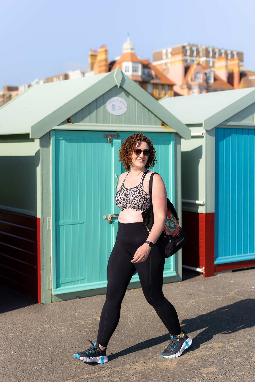 Horsham personal trainer Becky Hughes smiling in gym wear